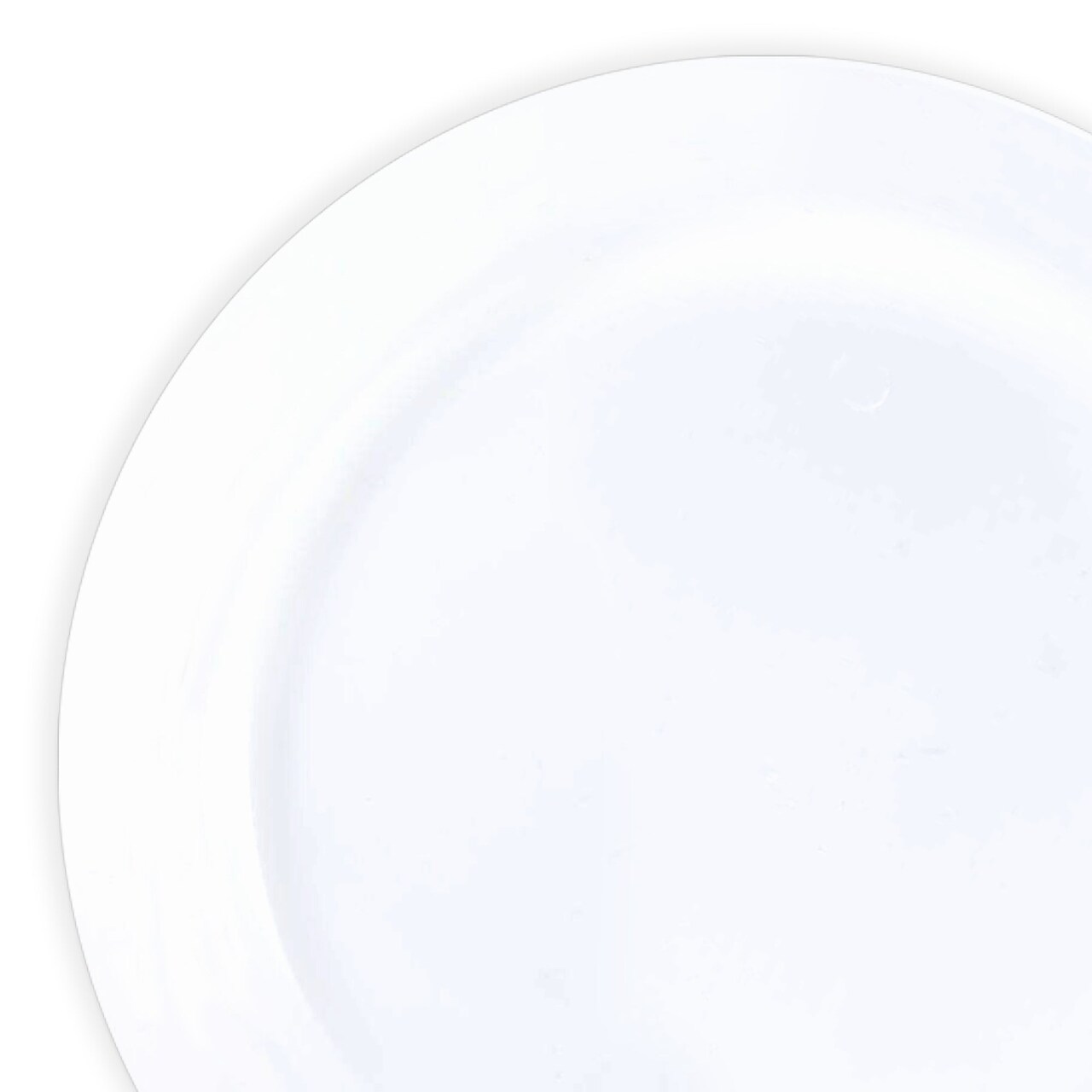 Solid White Economy Round Disposable Plastic Buffet Plates 9